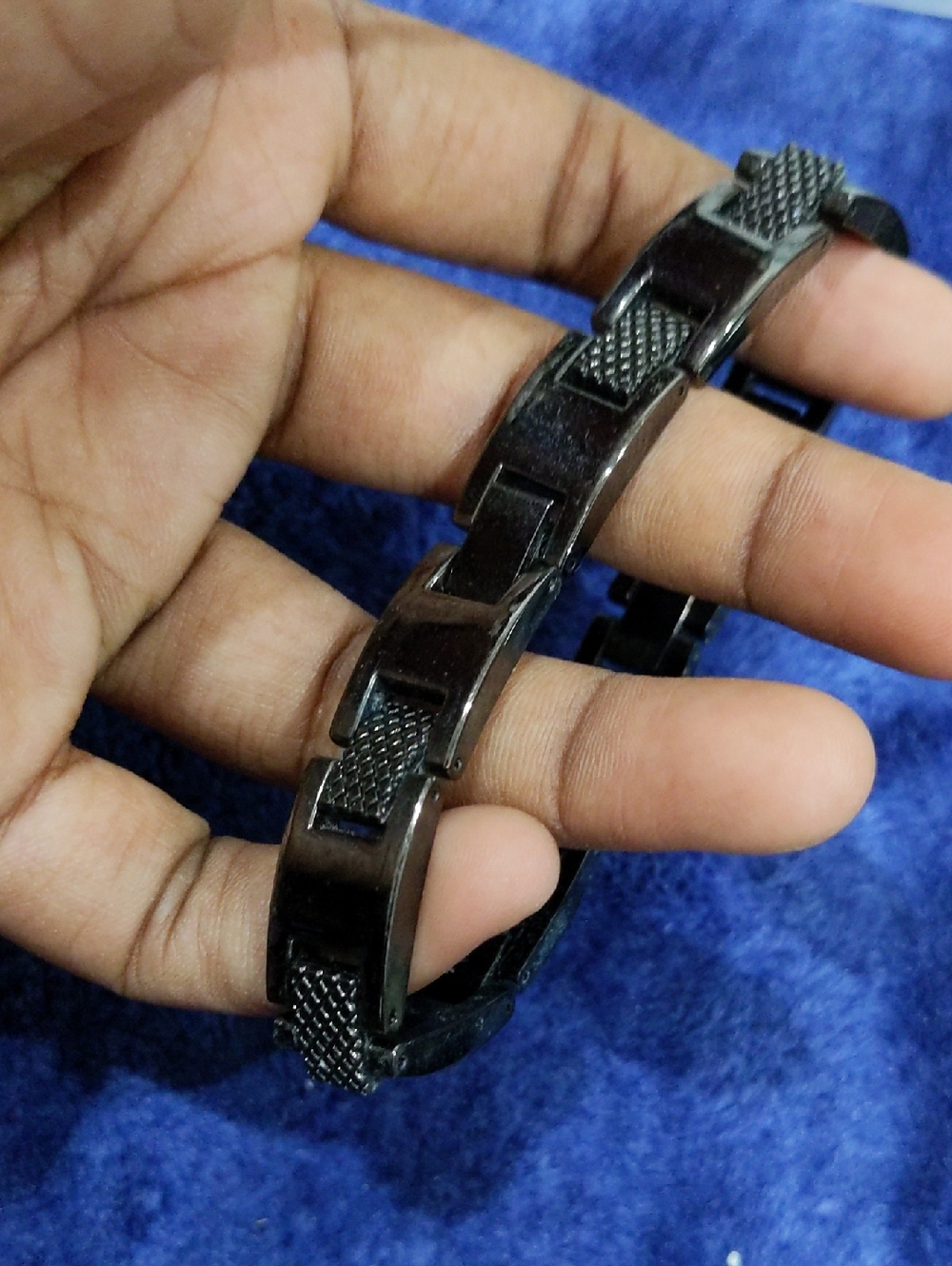 Men's Black Stainless Steel Link Bracelet